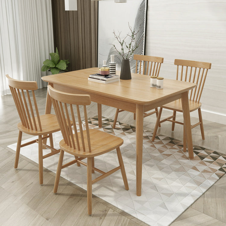 Modern Khaki Rectangle Shape Dining Set Solid Wood Standard Dining Set for Kitchen