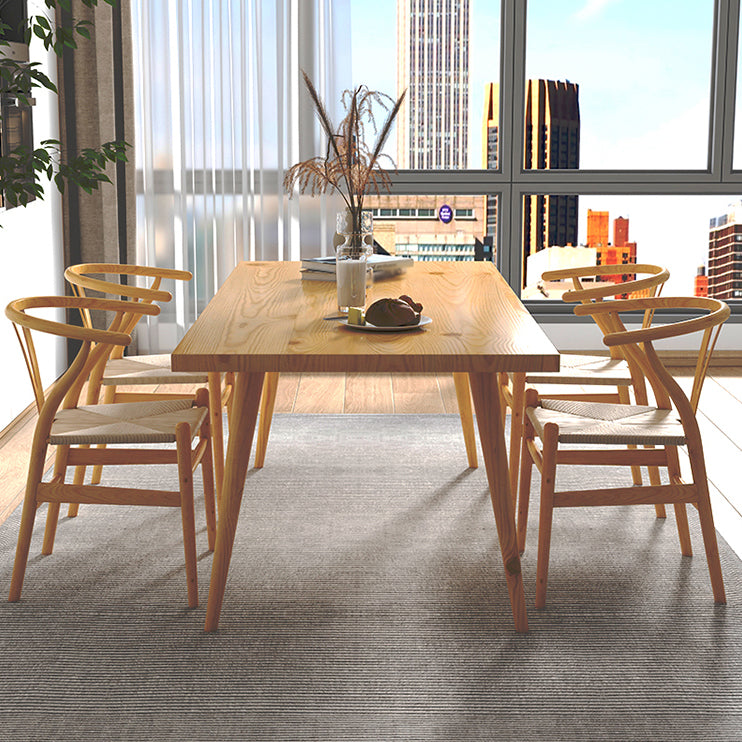 Contemporary Solid Wood Standard Dining Set Rectangle Kitchen Dining Set with 4 Legs Base