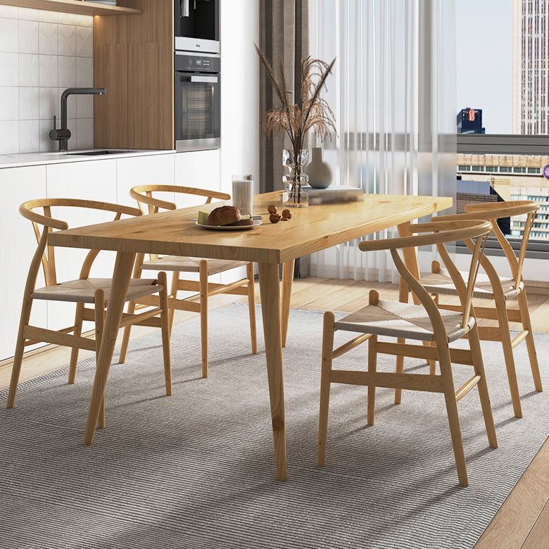 Contemporary Solid Wood Standard Dining Set Rectangle Kitchen Dining Set with 4 Legs Base