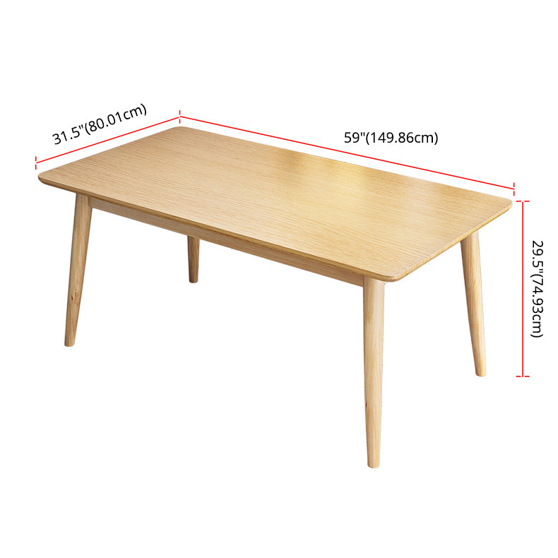 Minimalistischer Khaki Standard Ess -Set Massivholz -Rechteck -Form -Ess -Set mit 4 Beintisch