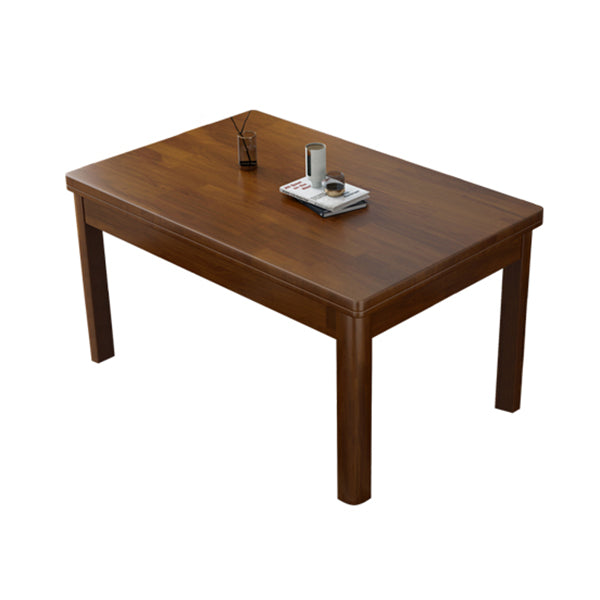 Fixed Traditional Solid Wood Top Kitchen Table Set of Brown Legs Base for Dining Room