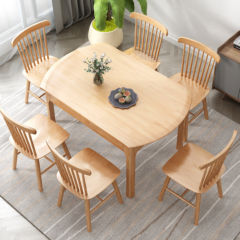 Modern Solid Wood Round Dining Room Set Space-Saving Design Dining Table Furniture
