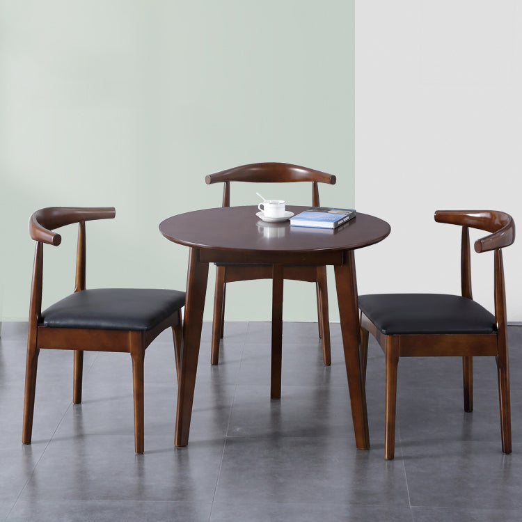 Moderner Stil Massives Holzbraun Esszimmer Set mit runden Tisch formelle Esstischmöbel