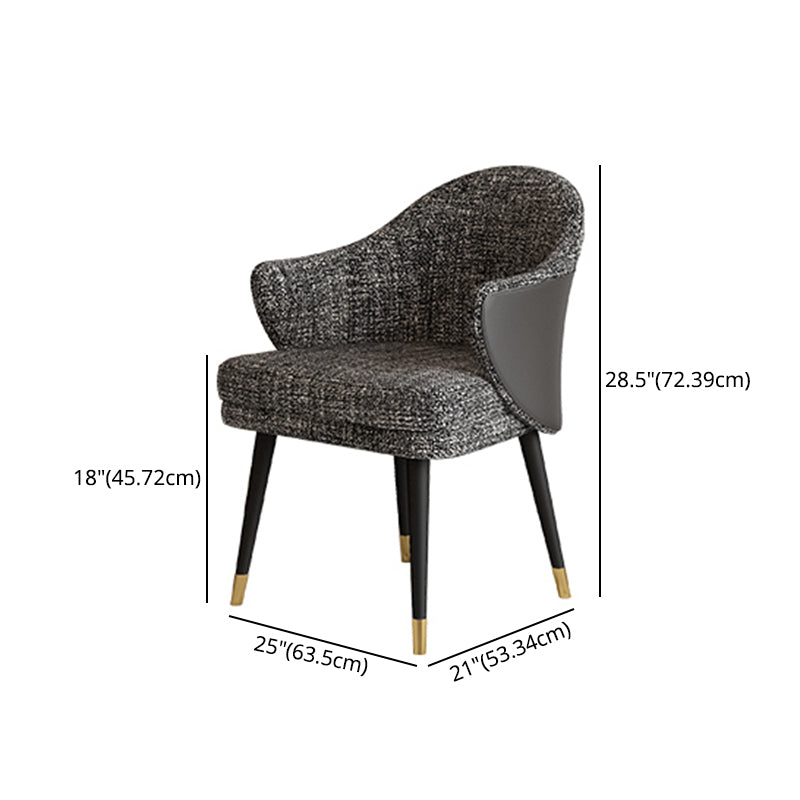 Glam Sintered Stone Dining Room Set with Round Table and Black Leg Dining Table Furniture