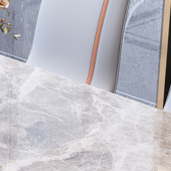 Foldable Modern Sintered Stone Dining Room Set with Round Top and Pedestal Base Furniture