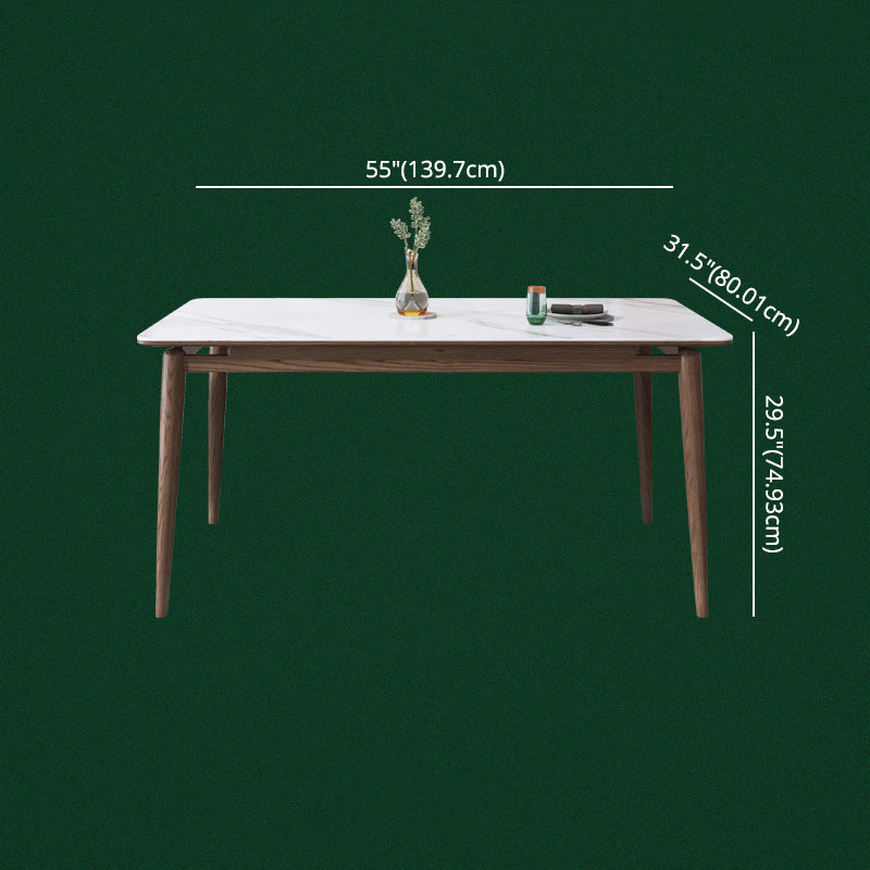 Moderno comedor de cocina con top de piedra sinterizado y muebles de comedor de base de madera maciza