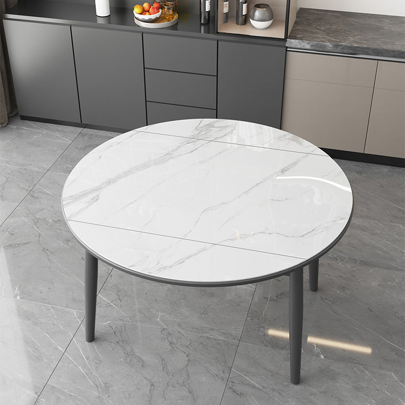 Cocina Mesa de comedor de piedra sinterizada moderna de altura tradicional con juegos de comedor que ahorra espacio