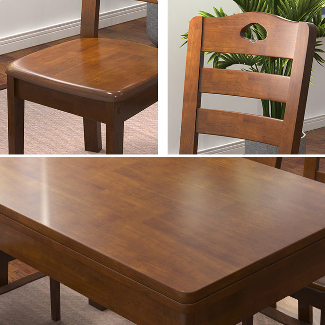 Traditional Standard Height Solid Wood Dining Table Rectangle Dining Room Set For Home