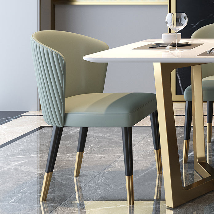 Home Scandinavian Style Sintered Stone Dining Bench Set Rectangular Dining Table with Trestle Base