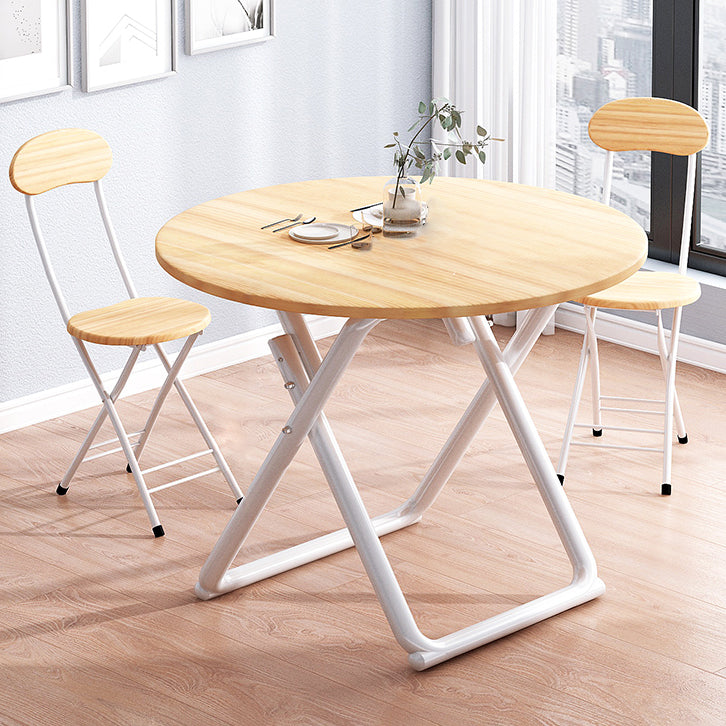 Modern Wooden Dining Room Set with Round Table Space-Saving Design Dining Table Furniture