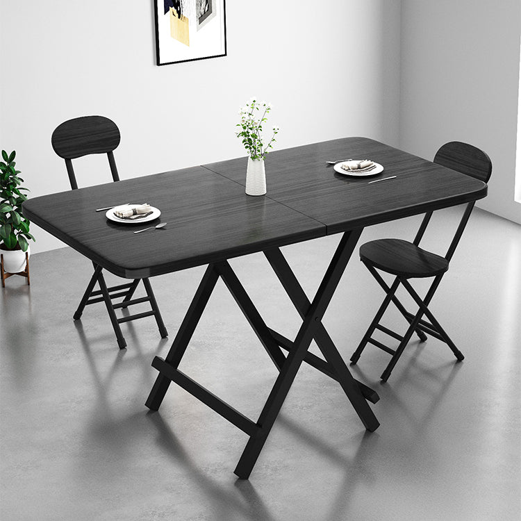 Modern Wooden Dining Room Set with Rectangle Table Space-Saving Design Dining Table Furniture