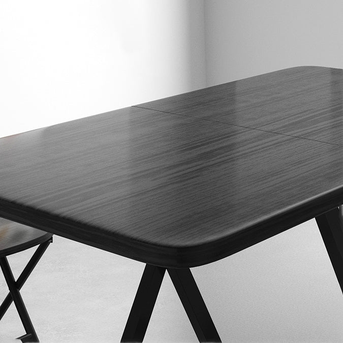 Modern Wooden Dining Room Set with Rectangle Table Space-Saving Design Dining Table Furniture