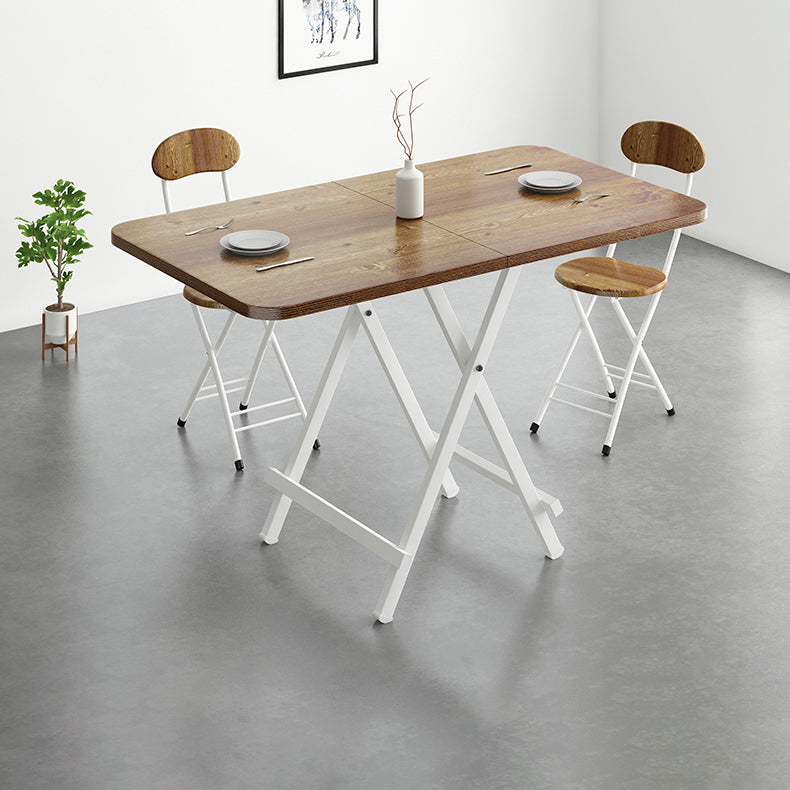 Modern Style Wooden Dining Room Set with Round Table Space-Saving Design Dining Table Furniture