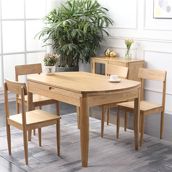 Minimalist Wooden Dining Set Standard Height with 4 Legs Base Dining Room Set for Home Use