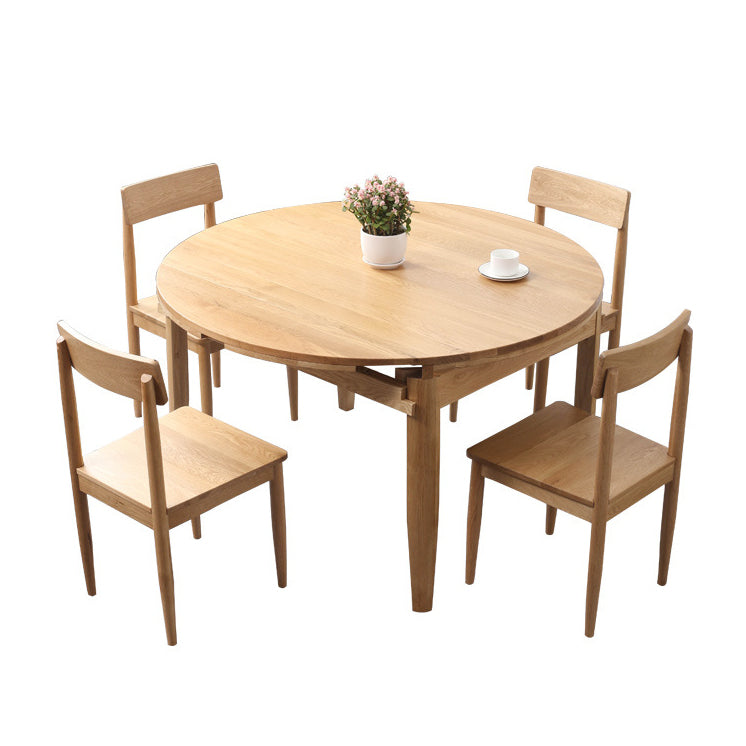 Minimalist Wooden Dining Set Standard Height with 4 Legs Base Dining Room Set for Home Use