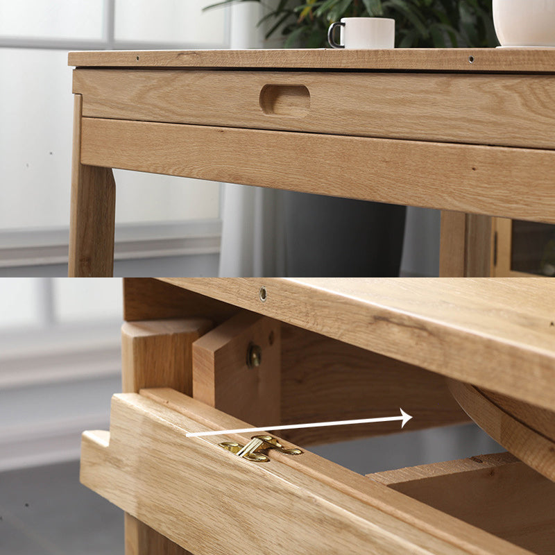 Minimalist Wooden Dining Set Standard Height with 4 Legs Base Dining Room Set for Home Use