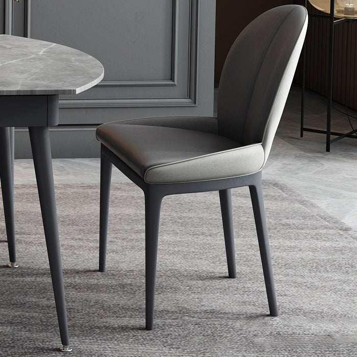 Juego de comedor moderno extensible con tapa de piedra sinterizada y juego de mesa formal de pierna negra