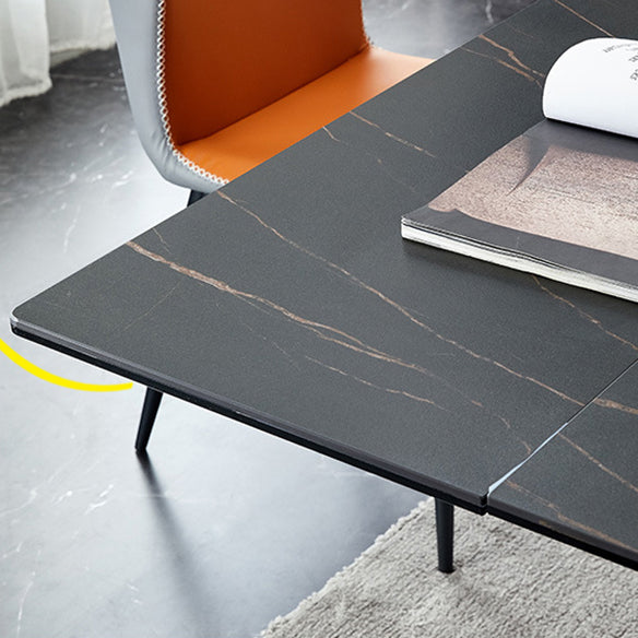 Minimalist Foldable Dining Set Standard Height with Black Base Dining Room Set for Home Use