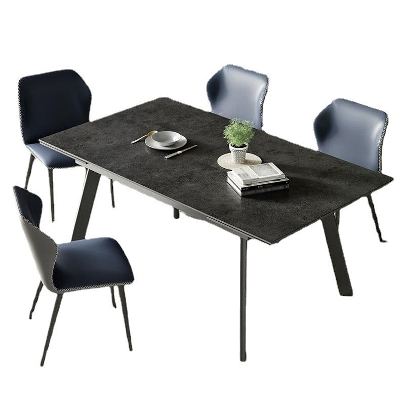 Modern de comedor plegable Juego de piedra sinterizada rectángica con 4 patas base de mesa de cocina formal