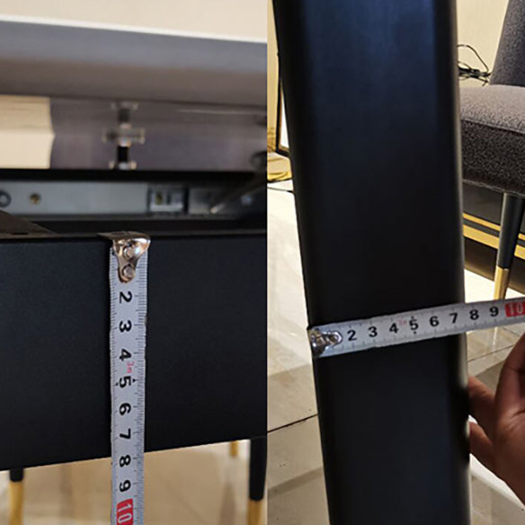 Modern Folding Dining Room Set Rectangle Sintered Stone with 4 Legs Base Formal Kitchen Table Set