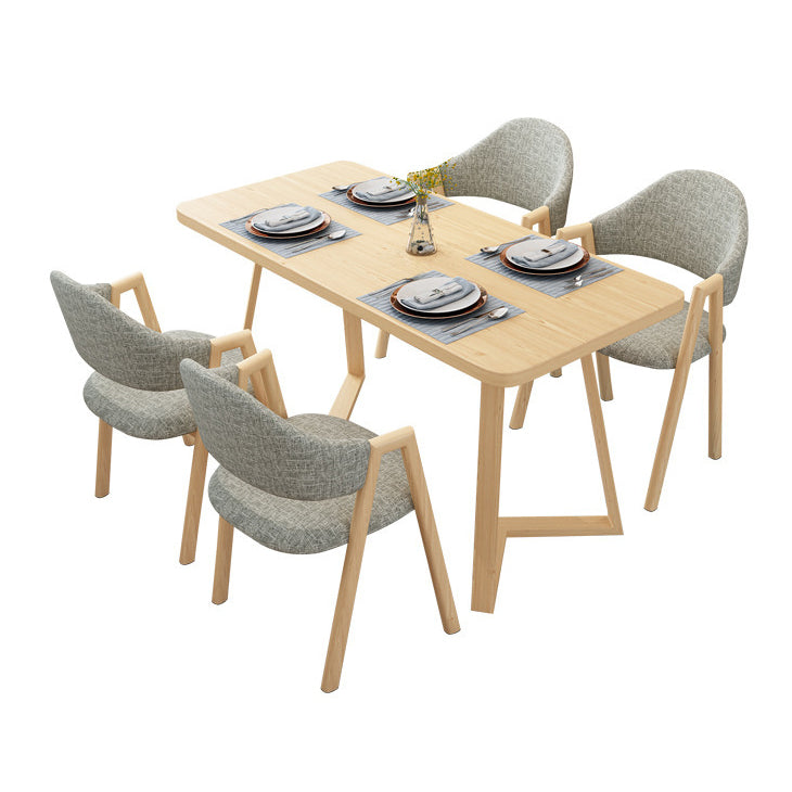 Fixed Contemporary Solid Wood Dining Room Set with Rectangle Shape Dining Set for Restaurant