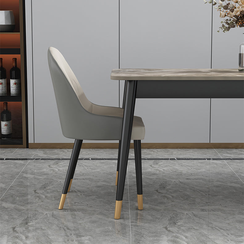 Rectangle Contemporary Style Dining Room Set Sintered Stone Dining Furniture Set with 4 Legs Table