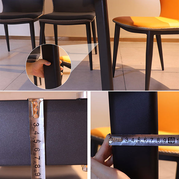 Contemporary Style Sintered Stone Dining Table with Black Fixed Table and 4 Legs Base