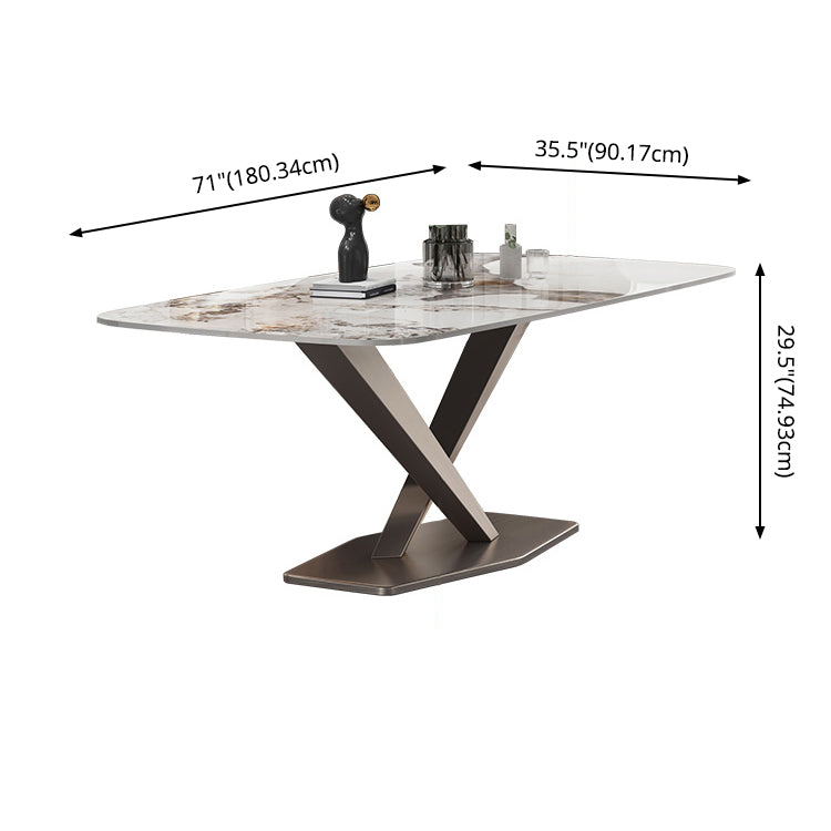 Dining Room Set Contemporary with Sintered Stone Dining Table and Cushion Chairs