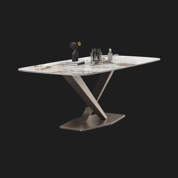 Dining Room Set Contemporary with Sintered Stone Dining Table and Cushion Chairs