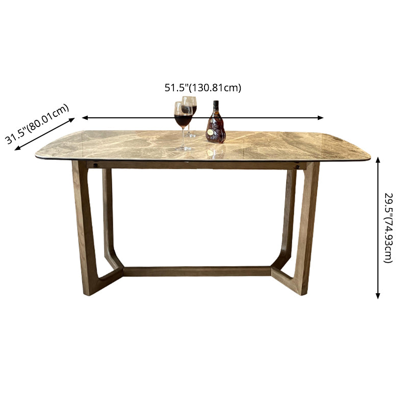 Minimalist Style Table Set with Sintered Stone Table and Upholstered Chairs