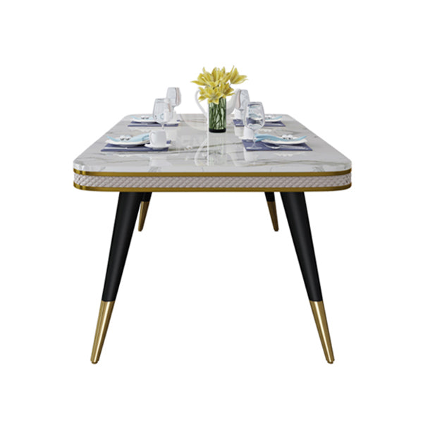 Contemporary Dining Table Sets with Sintered Stone Table and Cushion Chairs