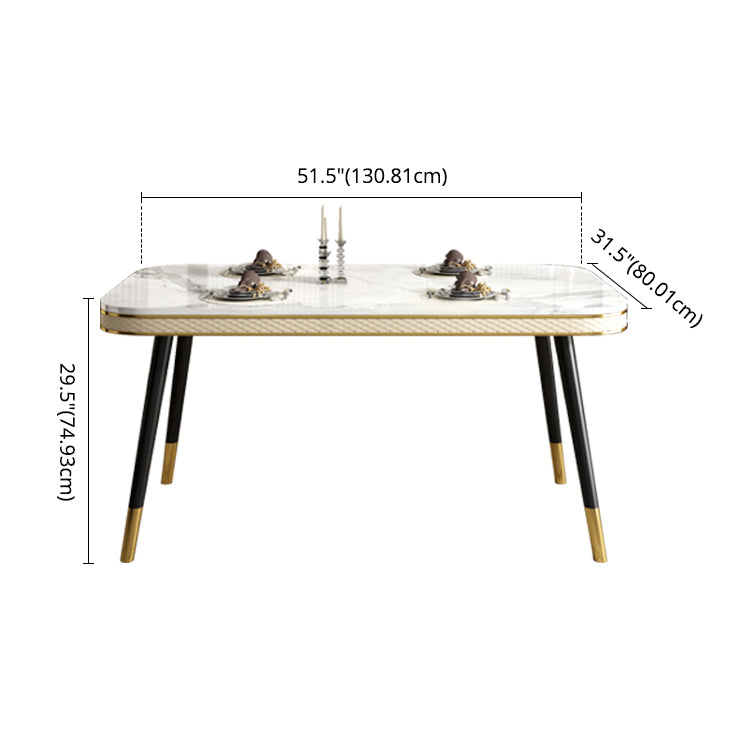 Contemporary Dining Table Sets with Sintered Stone Table and Cushion Chairs