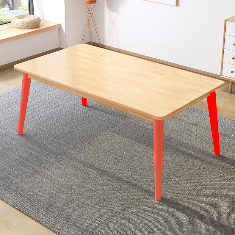 Modern Wood Dining Table Set of 5/7 with Rectangle Table Dining Set with Winsor Chairs