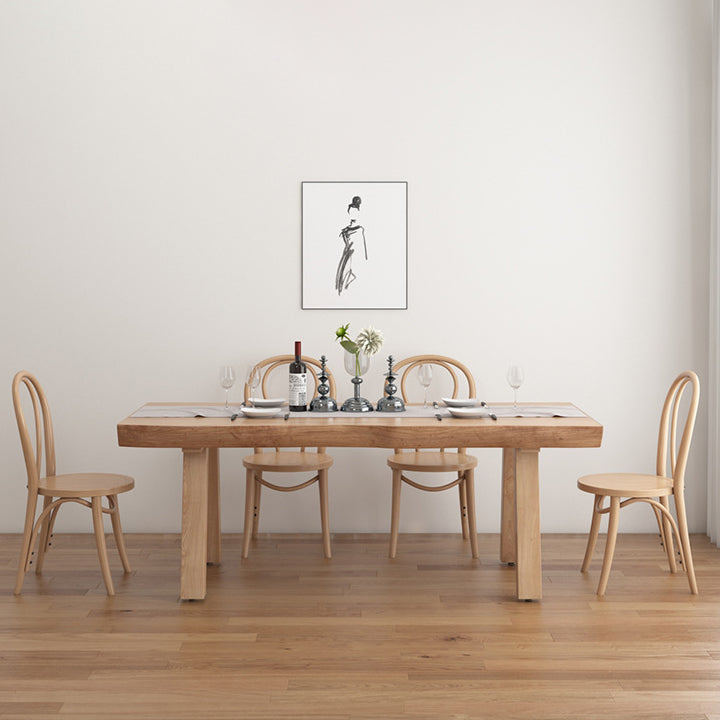 Modern Wooden Table Set of 5 with Rectangle Table Dining Set with Solna Chairs