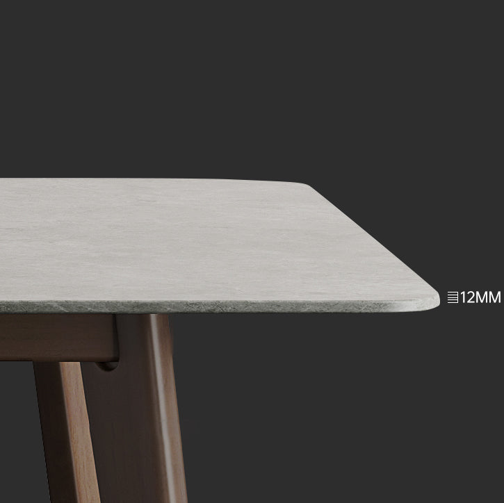 Conjunto de comedor estándar de piedra sinterizada contemporánea Juego de comedor gris rectángulo para cocina
