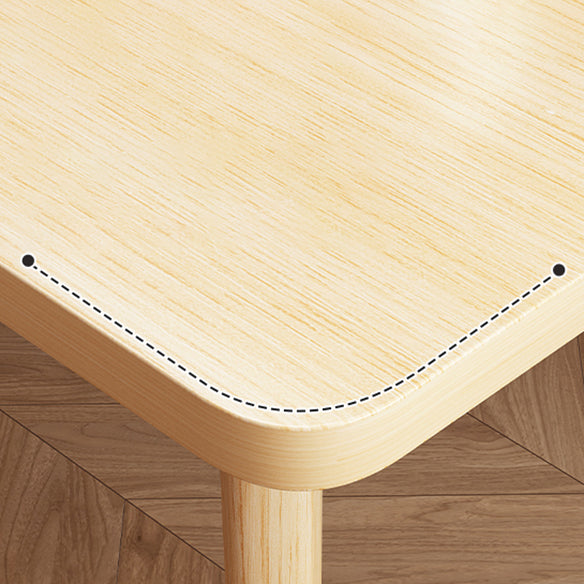 Modern Solid Wood Rectangle Shape Dining Set Khaki Standard Dining Set for Kitchen