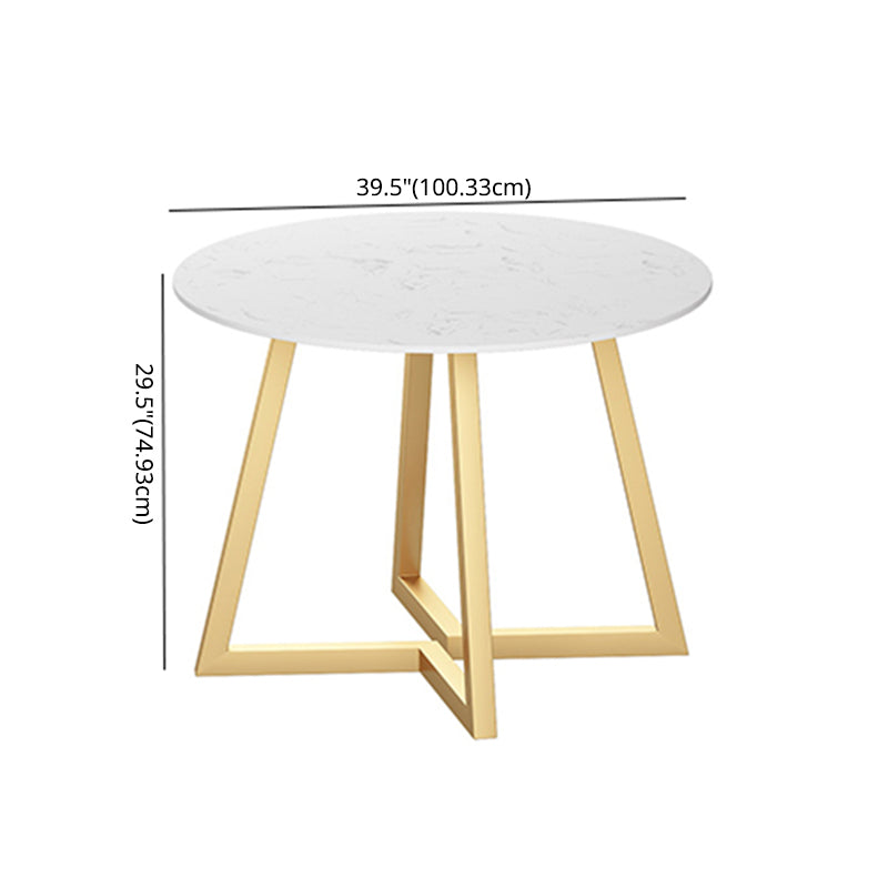 Traditional Faux Marble Top Dining Set with Gold Metallic Legs for Dining Furniture