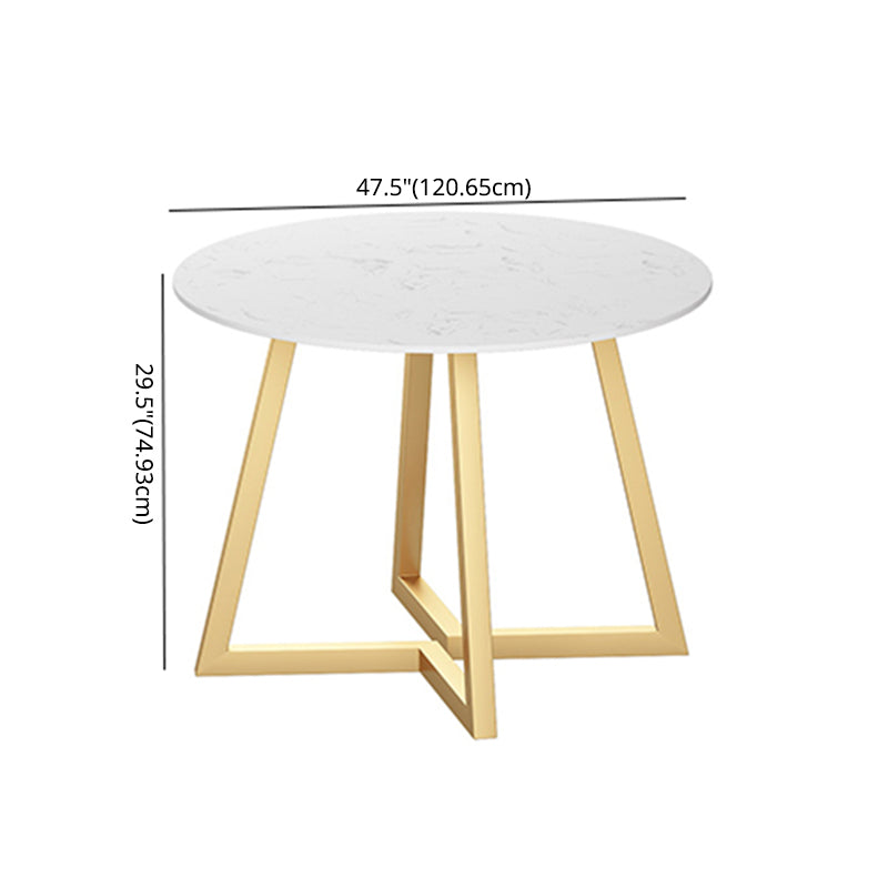 Traditional Faux Marble Top Dining Set with Gold Metallic Legs for Dining Furniture