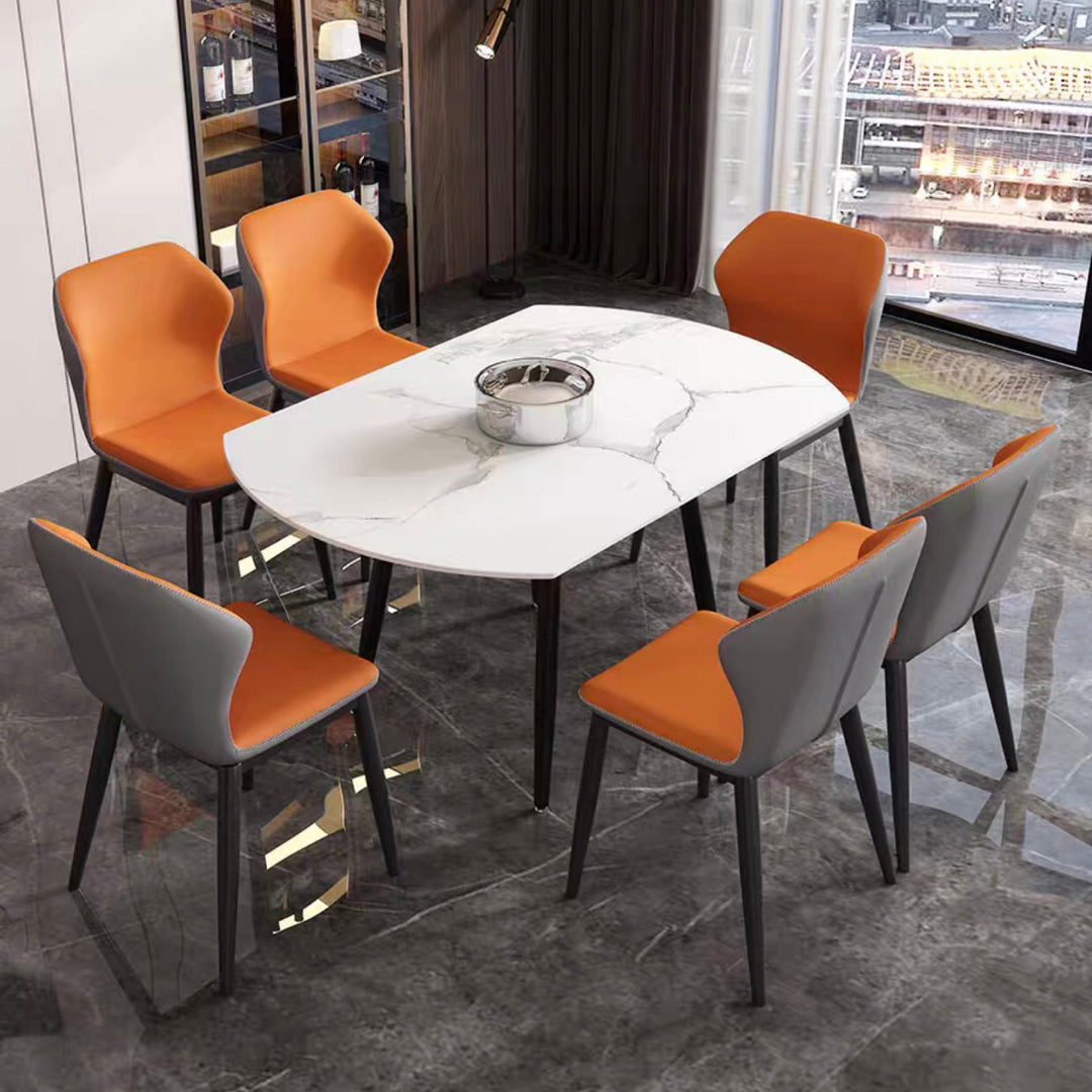 Modern Kitchen Sintered Stone Furniture of  Standard Height Space-Saving Dining Room Table Set