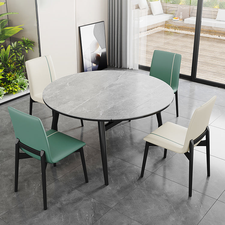 Minimalist Style Sintered Stone Dining Table Set of Collapsible Dinette Set