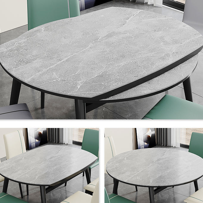 Minimalist Style Sintered Stone Dining Table Set of Collapsible Dinette Set