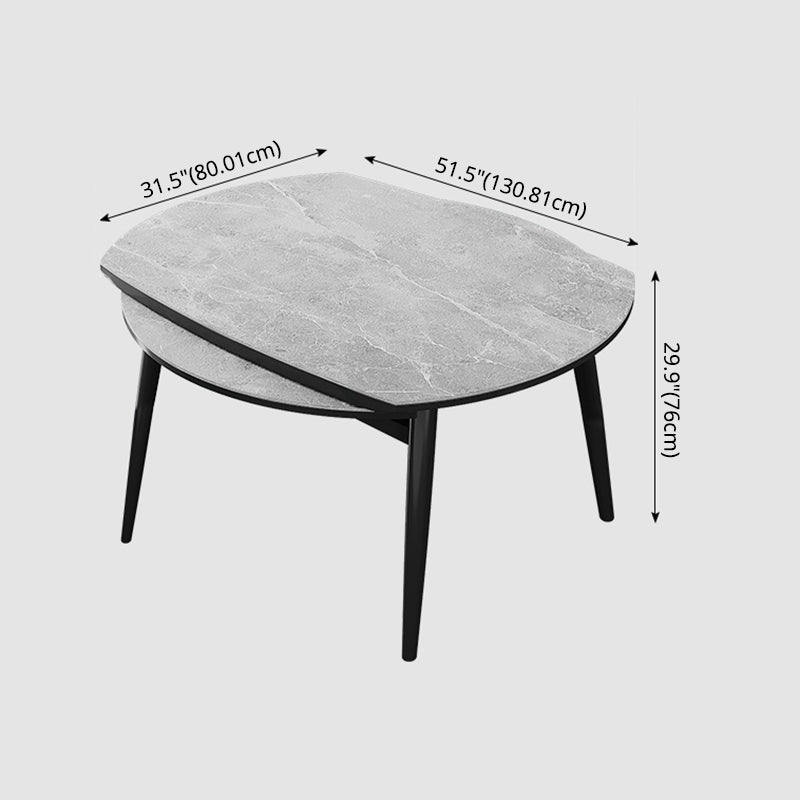 Minimalist Style Sintered Stone Dining Table Set of Collapsible Dinette Set