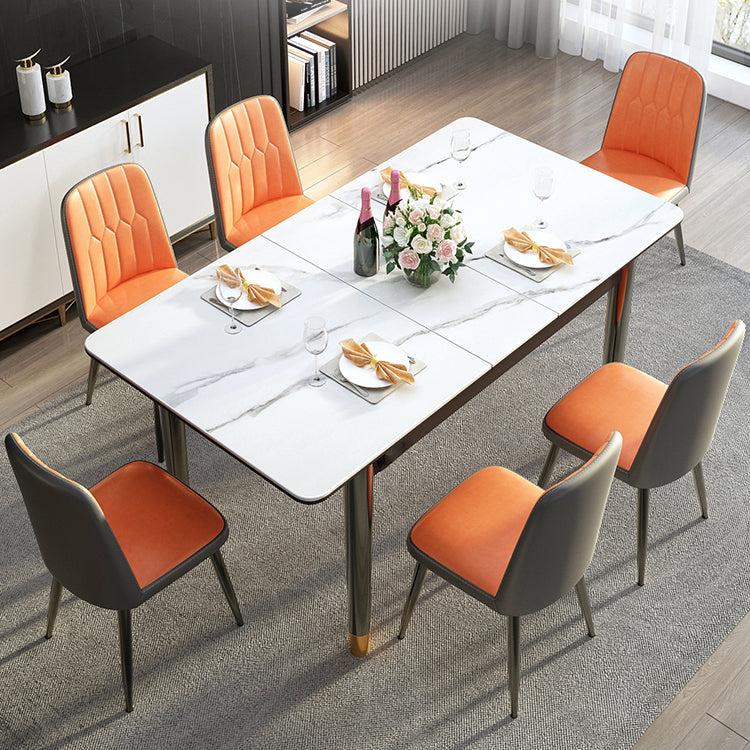 Küche moderne Sinter -Stein -Esstisch mit traditioneller Höhe mit zusammenklappbaren Esssätzen