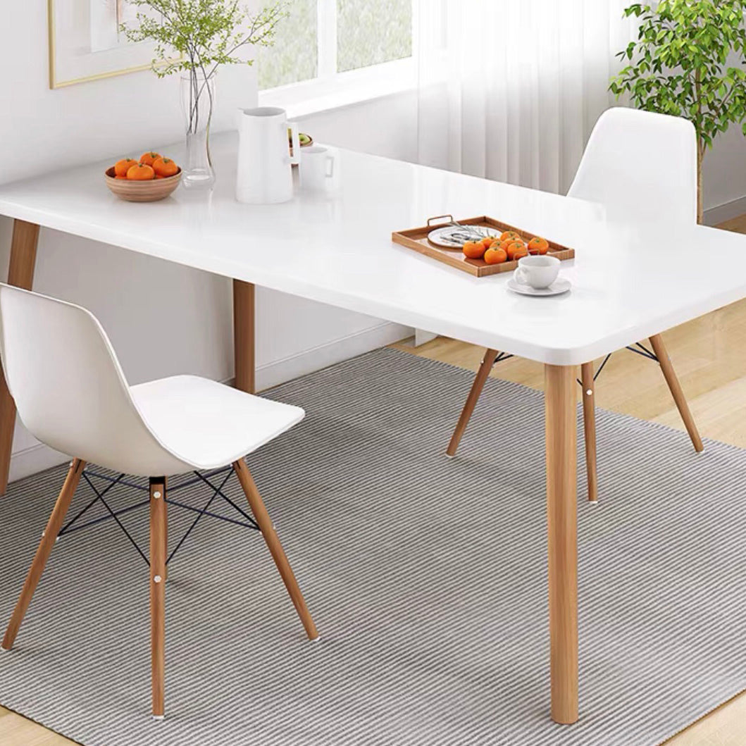 Juego de comedor de madera tradicional con 4 patas de madera marrón claro para muebles de comedor
