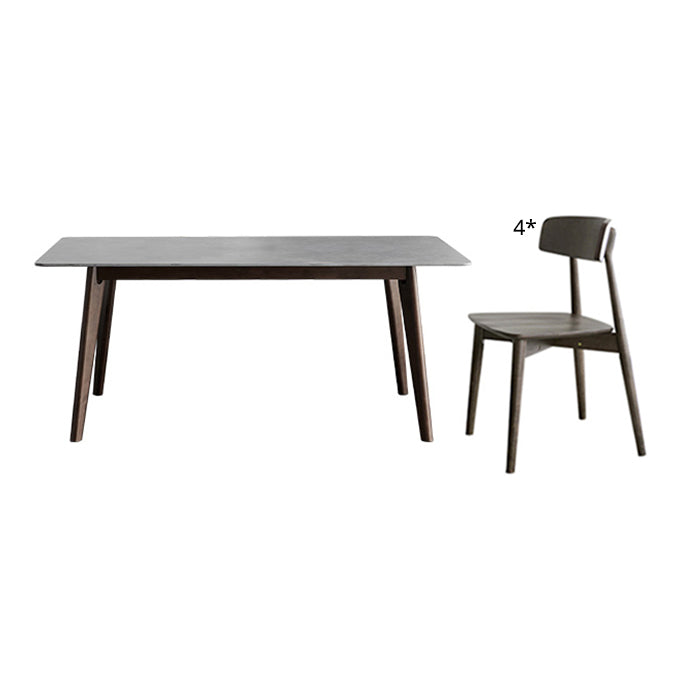 Standard Sintered Stone Esszimmerset mit 4 schwarzen Metallic -Beinen für Küchenmöbel