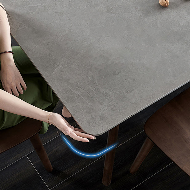 Standard Sintered Stone Esszimmerset mit 4 schwarzen Metallic -Beinen für Küchenmöbel