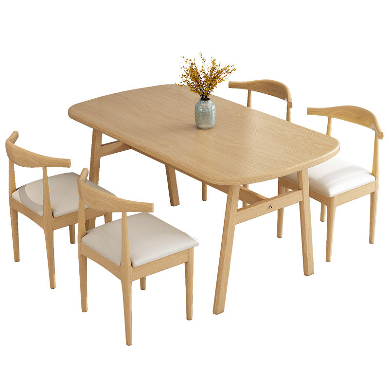 Minimalist Traditional Height Wood Dining Table Rectangle Dining Room Set For Home