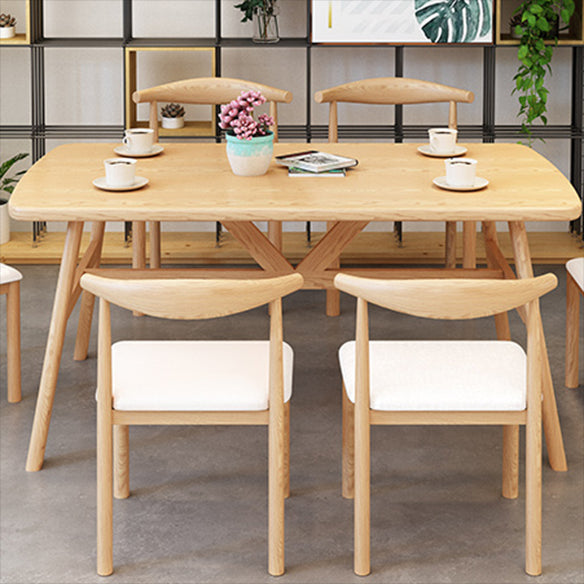 Minimalist Traditional Height Wood Dining Table Rectangle Dining Room Set For Home