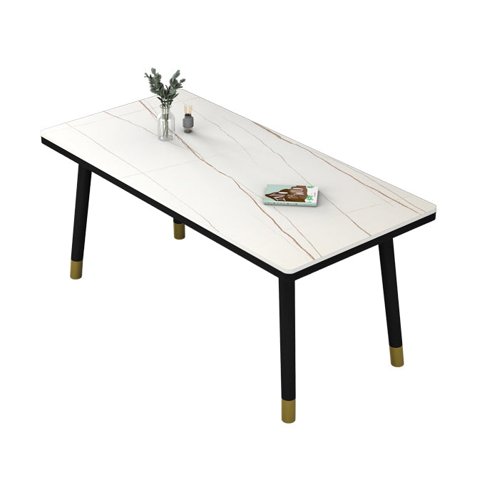 Dining Room Set Nordic Sintered Stone Rectangular Dining Table with Trestle Base