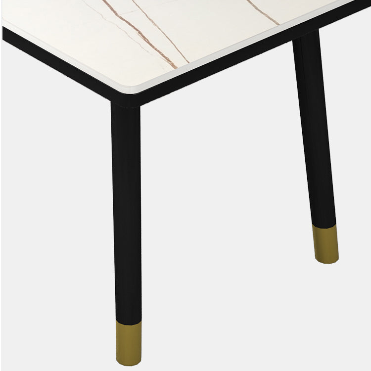 Dining Room Set Nordic Sintered Stone Rectangular Dining Table with Trestle Base